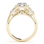 Halo Engagement Ring, Round Shape, in Yellow Gold - 84334