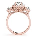 Halo Engagement Ring, Round Shape, in Rose Gold - 84336