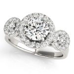 Halo Engagement Ring, Round Shape, in Sterling Silver - 84336