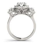 Halo Engagement Ring, Round Shape, in Sterling Silver - 84336