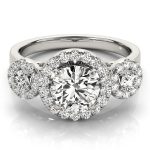 Halo Engagement Ring, Round Shape, in Sterling Silver - 84336