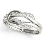 Love Knot Fashion Ring, in White Gold - 84346