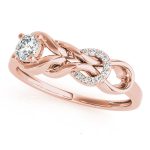 Love Knot Fashion Ring, Round Shape, in Rose Gold - 84348