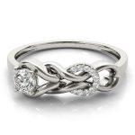 Love Knot Fashion Ring, Round Shape, in Platinum - 84348