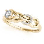 Love Knot Fashion Ring, Round Shape, in Yellow Gold - 84348