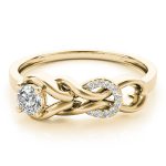 Love Knot Fashion Ring, Round Shape, in Yellow Gold - 84348