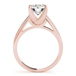 Channel Set Engagement Ring, Side Stone Style, Round Shape, in Rose Gold - 84351