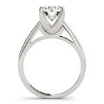 Channel Set Engagement Ring, Side Stone Style, Round Shape, in White Gold - 84351