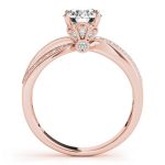 Multirow Engagement Ring, Side Stone Style, Round Shape, in Rose Gold - 84386