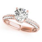 Pave Engagement Ring, Round Shape, in Rose Gold - 84387