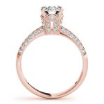 Pave Engagement Ring, Round Shape, in Rose Gold - 84387