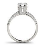 Pave Engagement Ring, Round Shape, in Platinum - 84387