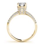 Pave Engagement Ring, Round Shape, in Yellow Gold - 84387