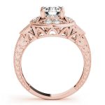 Antique Engagement Ring, Vintage Style, Round Shape, in Rose Gold - 84427