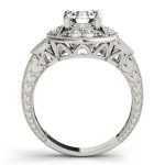 Antique Engagement Ring, Vintage Style, Round Shape, in Platinum - 84427