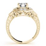 Antique Engagement Ring, Vintage Style, Round Shape, in Yellow Gold - 84427