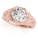 Antique Engagement Ring, Vintage Style, Round Shape, in Rose Gold - 84437