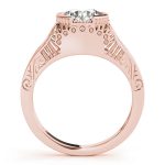 Antique Engagement Ring, Vintage Style, Round Shape, in Rose Gold - 84437