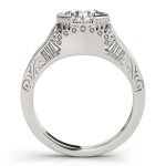 Antique Engagement Ring, Vintage Style, Round Shape, in Platinum - 84437