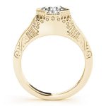 Antique Engagement Ring, Vintage Style, Round Shape, in Yellow Gold - 84437