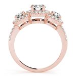 Three Stone Engagement Ring, Round Shape, in Rose Gold - 84449