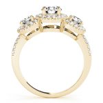 Three Stone Engagement Ring, Round Shape, in Yellow Gold - 84449