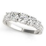 Prong Set Wedding Ring, Round Shape, in White Gold - 84463