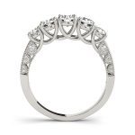 Prong Set Wedding Ring, Round Shape, in Sterling Silver - 84463