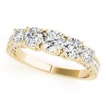 Prong Set Wedding Ring, Round Shape, in Yellow Gold - 84463