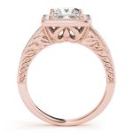 Halo Engagement Ring, Square Shape, in Rose Gold - 84510