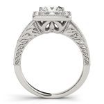 Halo Engagement Ring, Square Shape, in Sterling Silver - 84510