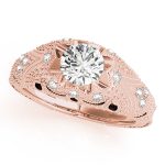 Antique Engagement Ring, Vintage Style, Round Shape, in Rose Gold - 84514