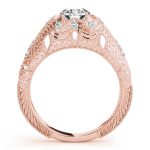 Antique Engagement Ring, Vintage Style, Round Shape, in Rose Gold - 84514