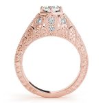 Antique Engagement Ring, Vintage Style, Round Shape, in Rose Gold - 84515