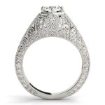 Antique Engagement Ring, Vintage Style, Round Shape, in Platinum - 84515