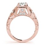 Antique Engagement Ring, Vintage Style, Round Shape, in Rose Gold - 84516