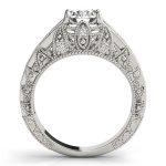 Antique Engagement Ring, Vintage Style, Shape, in Platinum - 84517