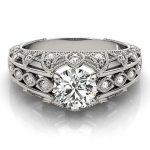 Antique Engagement Ring, Vintage Style, Shape, in Sterling Silver - 84517