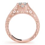 Antique Engagement Ring, Vintage Style, Round Shape, in Rose Gold - 84518