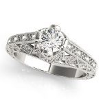 Antique Engagement Ring, Vintage Style, Round Shape, in Sterling Silver - 84518