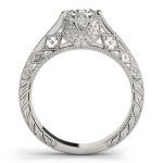 Antique Engagement Ring, Vintage Style, Round Shape, in Sterling Silver - 84518