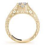 Antique Engagement Ring, Vintage Style, Round Shape, in Yellow Gold - 84518