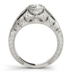 Antique Engagement Ring, Vintage Style, Round Shape, in Sterling Silver - 84519