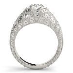 Antique Engagement Ring, Vintage Style, Round Shape, in Platinum - 84521