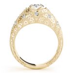 Antique Engagement Ring, Vintage Style, Round Shape, in Yellow Gold - 84521