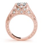 Antique Engagement Ring, Vintage Style, Round Shape, in Rose Gold - 84523