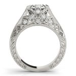 Antique Engagement Ring, Vintage Style, Round Shape, in Sterling Silver - 84523