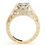 Antique Engagement Ring, Vintage Style, Round Shape, in Yellow Gold - 84523