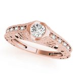 Antique Engagement Ring, Vintage Style, Round Shape, in Rose Gold - 84538