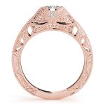 Antique Engagement Ring, Vintage Style, Round Shape, in Rose Gold - 84538